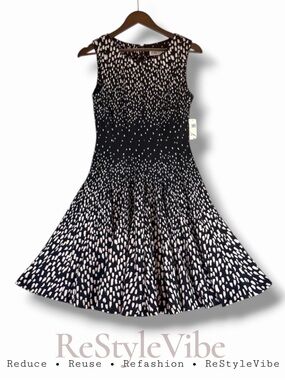 ELIZA J Women’s Size 4 Dress NWT Black White Mini Length Sleeveless Nordstrom’s